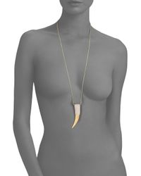 Michael Kors | Metallic Pavé Horn Pendant Necklace | Lyst