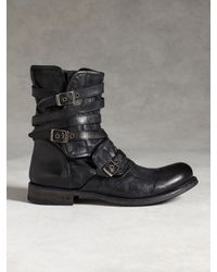 John Varvatos | Gray Engineer Triple-Buckled Boots for Men | Lyst