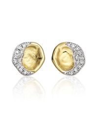 Monica Vinader | Metallic Riva Diamond Shore Stud Earring | Lyst