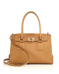 Ferragamo | Beige Lotty Medium Satchel | Lyst