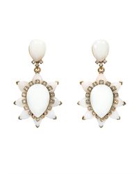 Oscar de la Renta | White Starburst Drop Earrings | Lyst