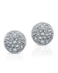 Anne Sisteron - 14kt White Gold Diamond Mini Disc Stud Earrings - Lyst