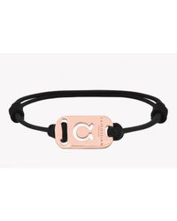 Tateossian - Pink Zodiac 18k Rose Gold Taurus Black Waxed Cord Bracelet for Men - Lyst