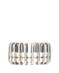 Venna | Metallic Resin Pearl Chain Link Bracelet | Lyst