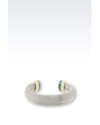 Emporio Armani | Metallic Bracelet In Gold-plated Steel And Resin | Lyst