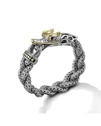 John Hardy | Metallic Dragon Head Bracelet On Large Braided Chain | Lyst