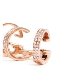 Repossi | Pink 'berbère' Diamond Rose Gold 3-hoop Ear Cuff | Lyst