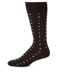 Saks Fifth Avenue | Black Printed Cotton-blend Dress Socks for Men | Lyst