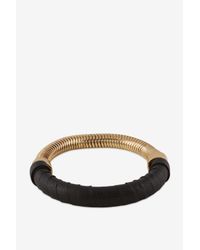 French Connection | Black Wrapped Snake Chain Bangle | Lyst