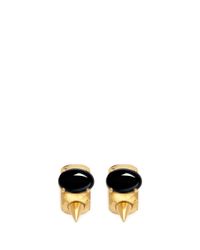 Ela Stone | Metallic 'bonnie' Oval Stone Spike Earrings | Lyst
