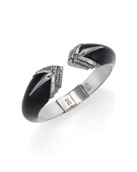 Alexis Bittar | Metallic Coral Deco Lucite & Crystal Cuff Bracelet/Black | Lyst