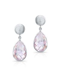 Anne Sisteron - 14kt White Gold Pink Amethyst Pear Drop Earrings - Lyst