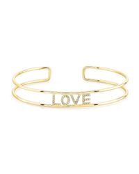 Anne Sisteron - 14kt Yellow Gold Diamond Love Cuff - Lyst