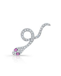Anne Sisteron - Metallic 14kt White Gold Pink Sapphire Diamond Snake Ear Cuff - Lyst