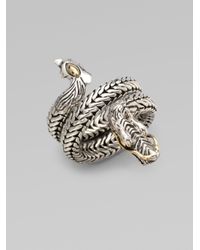 John Hardy | Metallic Naga 18K Yellow Gold & Sterling Silver Dragon Coil Ring | Lyst