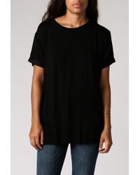 Anine Bing | Black Raw Hem T-shirt | Lyst