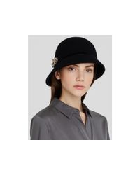 August Accessories | Black Felt Asymmetrical Cloche | Lyst
