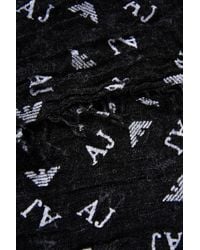 Armani Jeans | Gray Scarf In Logoed Fabric | Lyst