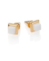 Eddie Borgo | White Agate Small Cube Stud Earrings | Lyst
