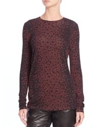 VINCE | Purple Leopard-print Crewneck Top | Lyst