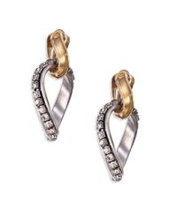 Lanvin | Metallic Crystal & Chain Drop Earrings | Lyst