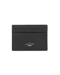 Valentino | Black Leather Card Case for Men | Lyst