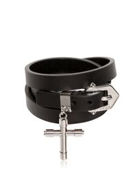 Givenchy | Black Wrap Around Leather Bracelet | Lyst