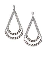 ABS By Allen Schwartz | Metallic Dark & Stormy Double Teardrop Earrings | Lyst