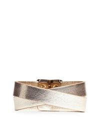 Valentino | Metallic Rockstud Double Wrap Hinge Leather Bracelet | Lyst