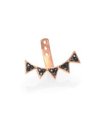 Sydney Evan | Pink Black Diamond & 14k Rose Gold Five-triangle Single Ear Jacket | Lyst