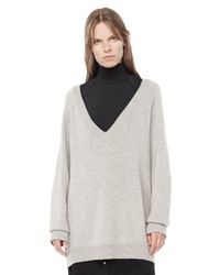 Alexander Wang | Gray Cashwool V-neck Sweater | Lyst