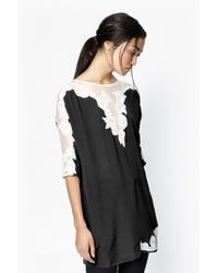 French Connection | Black Isla Embroidered Tunic | Lyst