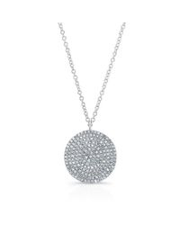 Anne Sisteron - 14kt White Gold Large Diamond Disc Necklace - Lyst