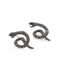 Alexis Bittar | Metallic Elements Dark Alchemy Coiled Crystal Snake Post Earrings | Lyst