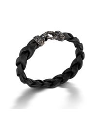 John Hardy | Hook With Magnetic Clasp Bracelet On Black Braided Leather for Men | Lyst