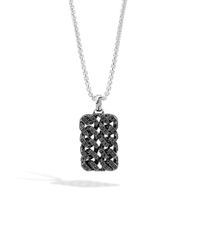 John Hardy | Classic Chain Large Dog Tag With Black Ruthenium Pendant for Men | Lyst