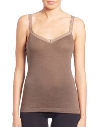 Hanro | Green Josephine Lace-trim Camisole | Lyst