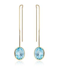 Janis Savitt | Thread Blue Topaz Earrings | Lyst