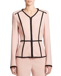 ESCADA | Pink Wool Peplum Blazer | Lyst