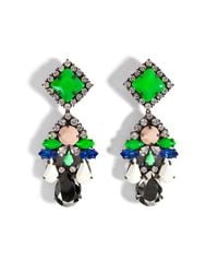Shourouk - Green Square Earrings - Lyst