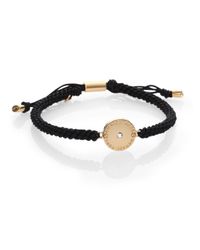 Michael Kors | Metallic Logo Disc Macrame Friendship Bracelet | Lyst