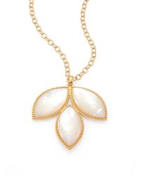 Mija | Multicolor Mother-of-pearl & White Sapphire Three-marquis Pendant Necklace | Lyst