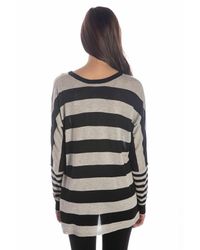 Wilt Clothing - Wilt Big Drop Rugby Stripe Silk & Cashmere Sweater Black & Grey - Lyst