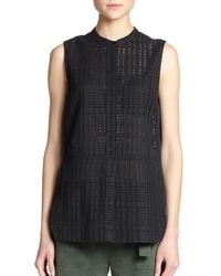 VINCE | Black Sleeveless Grid-weave Tunic | Lyst