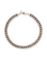 Philippe Audibert | Blue 'lina' Crystal Milgrain Choker Necklace | Lyst