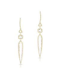 Anne Sisteron - Metallic 14kt Yellow Gold White Topaz Diamond Grace Drop Earrings - Lyst