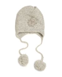 Jennifer Behr | Gray Starburst Swarovski Crystal-embellished Pom-pom Beanie | Lyst