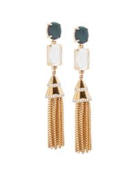 Lele Sadoughi | Metallic 12k Plated Howlite & Crystal Tassel Earrings | Lyst