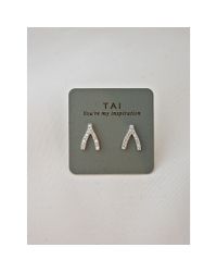 Tai | Metallic Wishbone Stud | Lyst