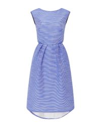 Monique Lhuillier | Blue Ottoman Organza Dress | Lyst